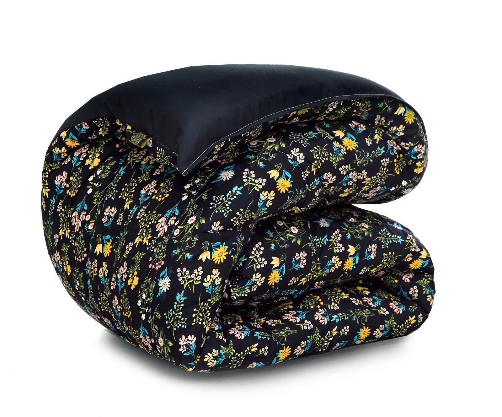 5 PCs Single Razai Set-Black Meadows Comforters Apricot