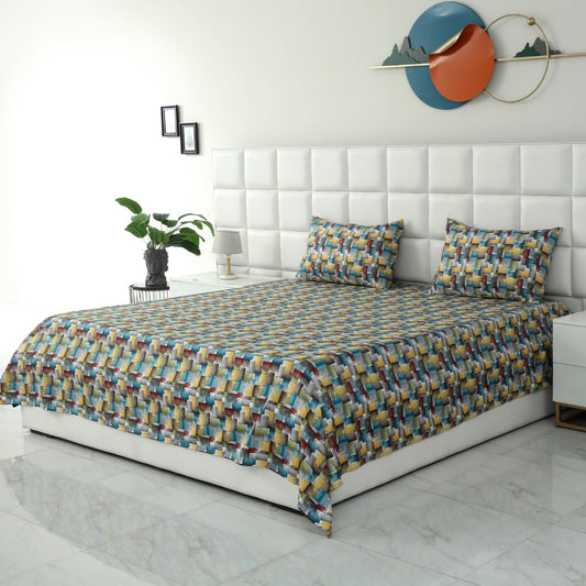 3 PCs Double Bed Sheet -Gradient Bed Sheets Apricot