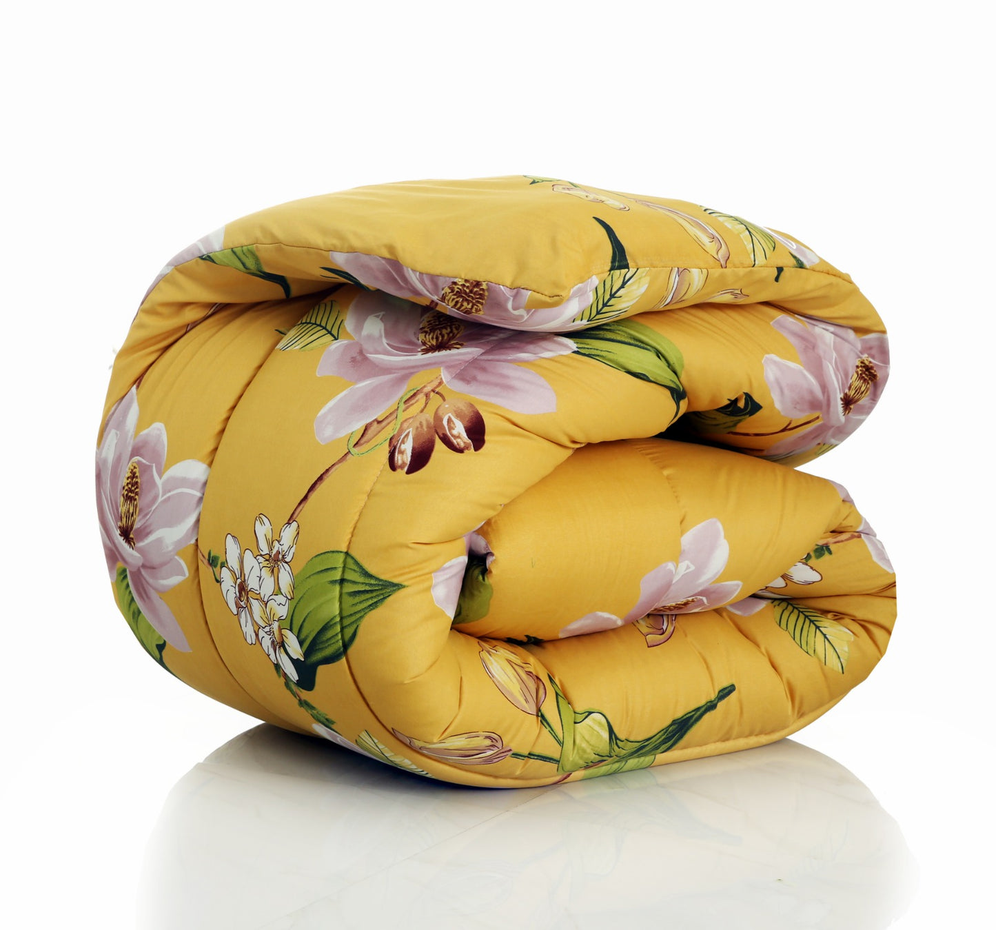 1 PC Single Comforter-Hibiscus Comforters Apricot