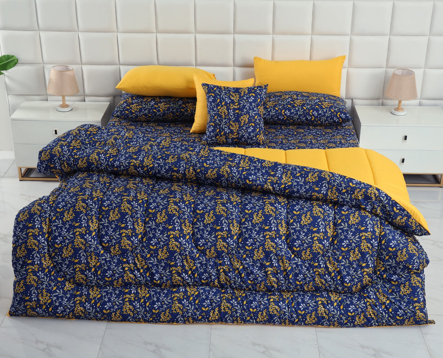 8 PCs Winter Comforter Set-Daffodil Comforters Apricot