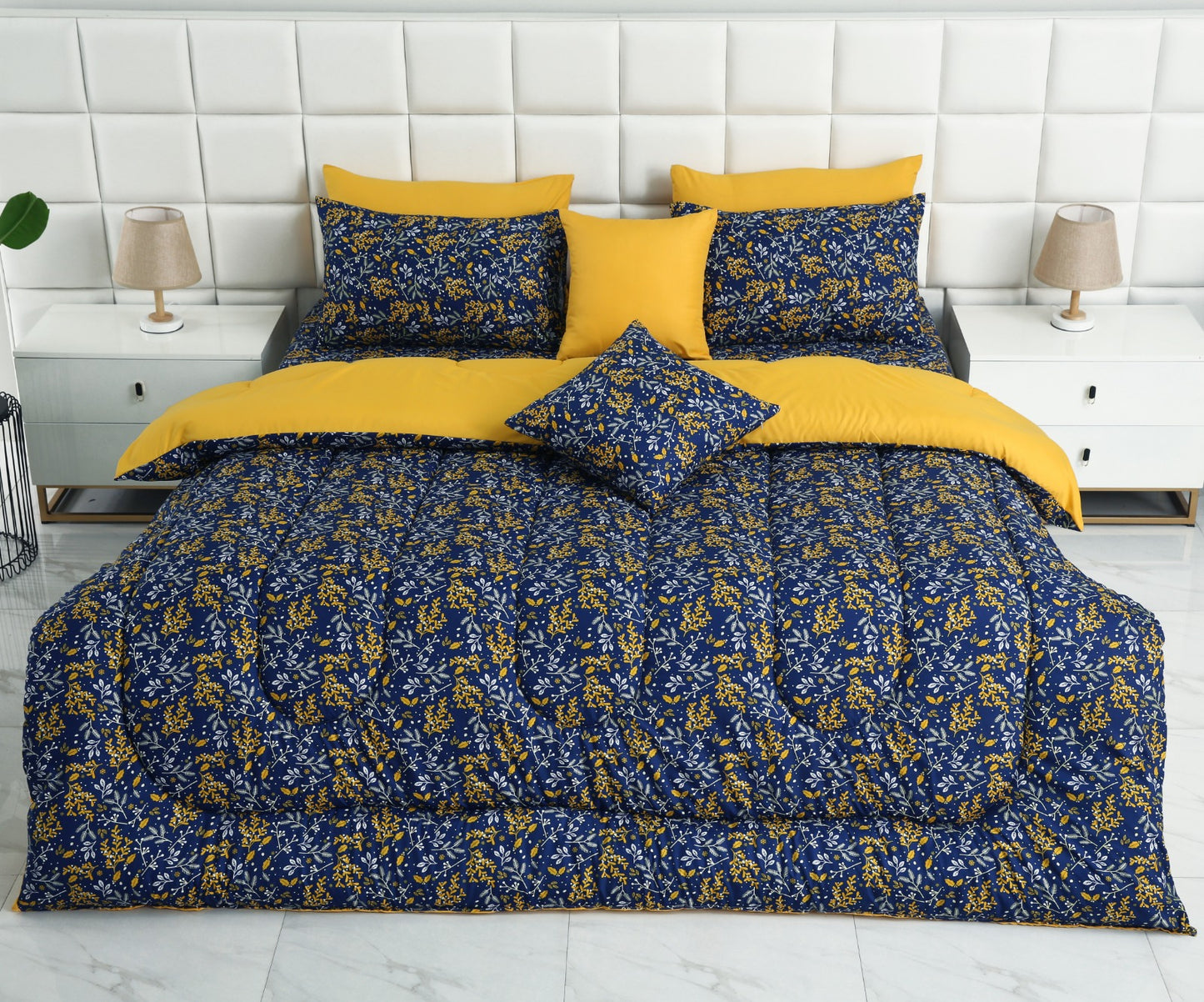 8 PCs Winter Comforter Set-Daffodil Comforters Apricot