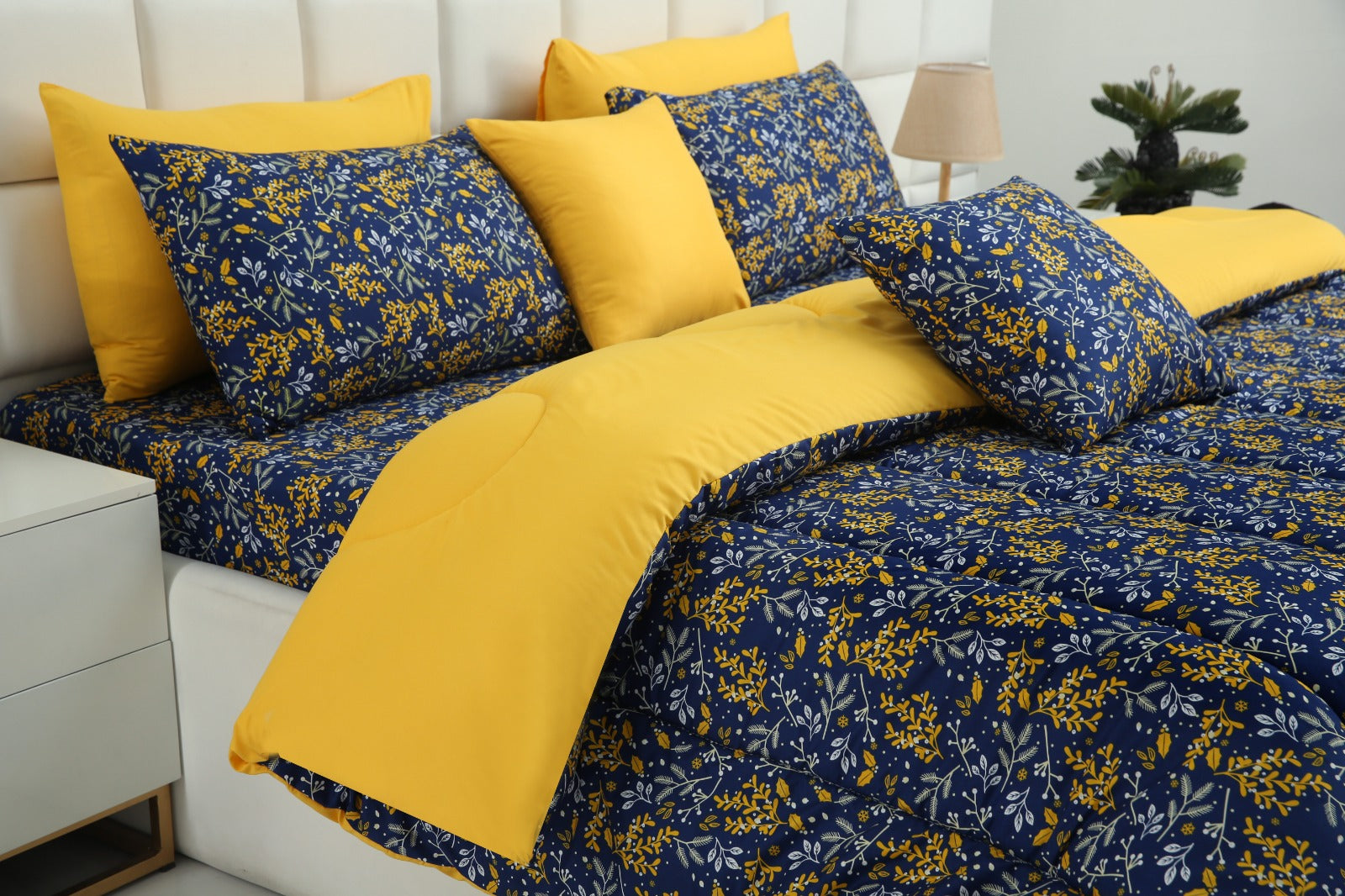 5 PCs Single Comforter Set-Daffodil Comforters Apricot