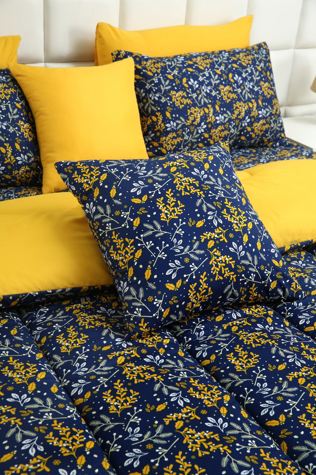 5 PCs Single Comforter Set-Daffodils Comforters Apricot