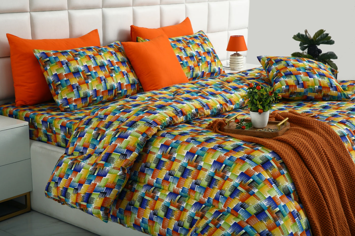 8 PCs Winter Comforter Set-Coral Rush Comforters Apricot