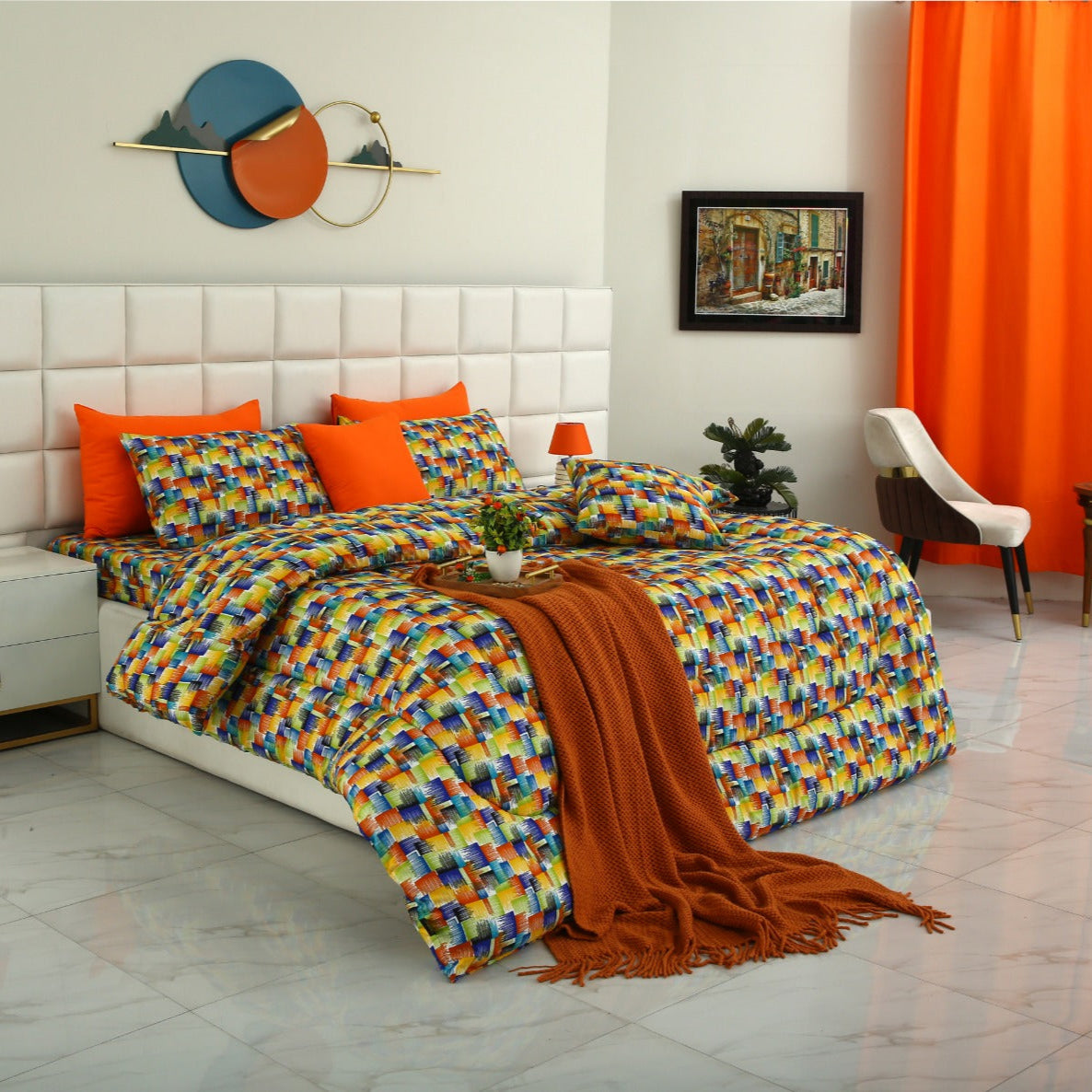 8 PCs Winter Comforter Set-Coral Rush Comforters Apricot