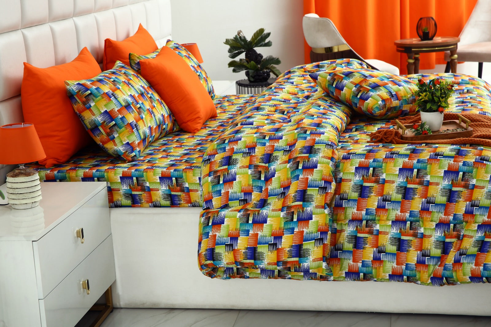 8 PCs Winter Comforter Set-Coral Rush Comforters Apricot