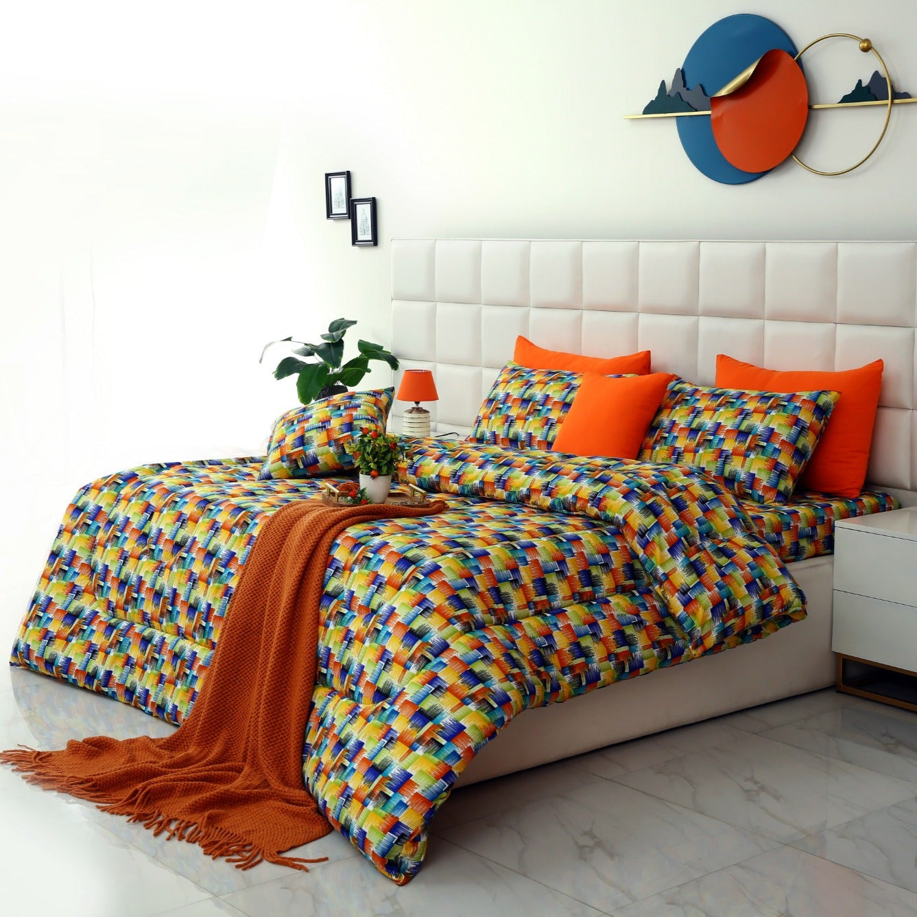 8 PCs Winter Comforter Set-Coral Rush Comforters Apricot