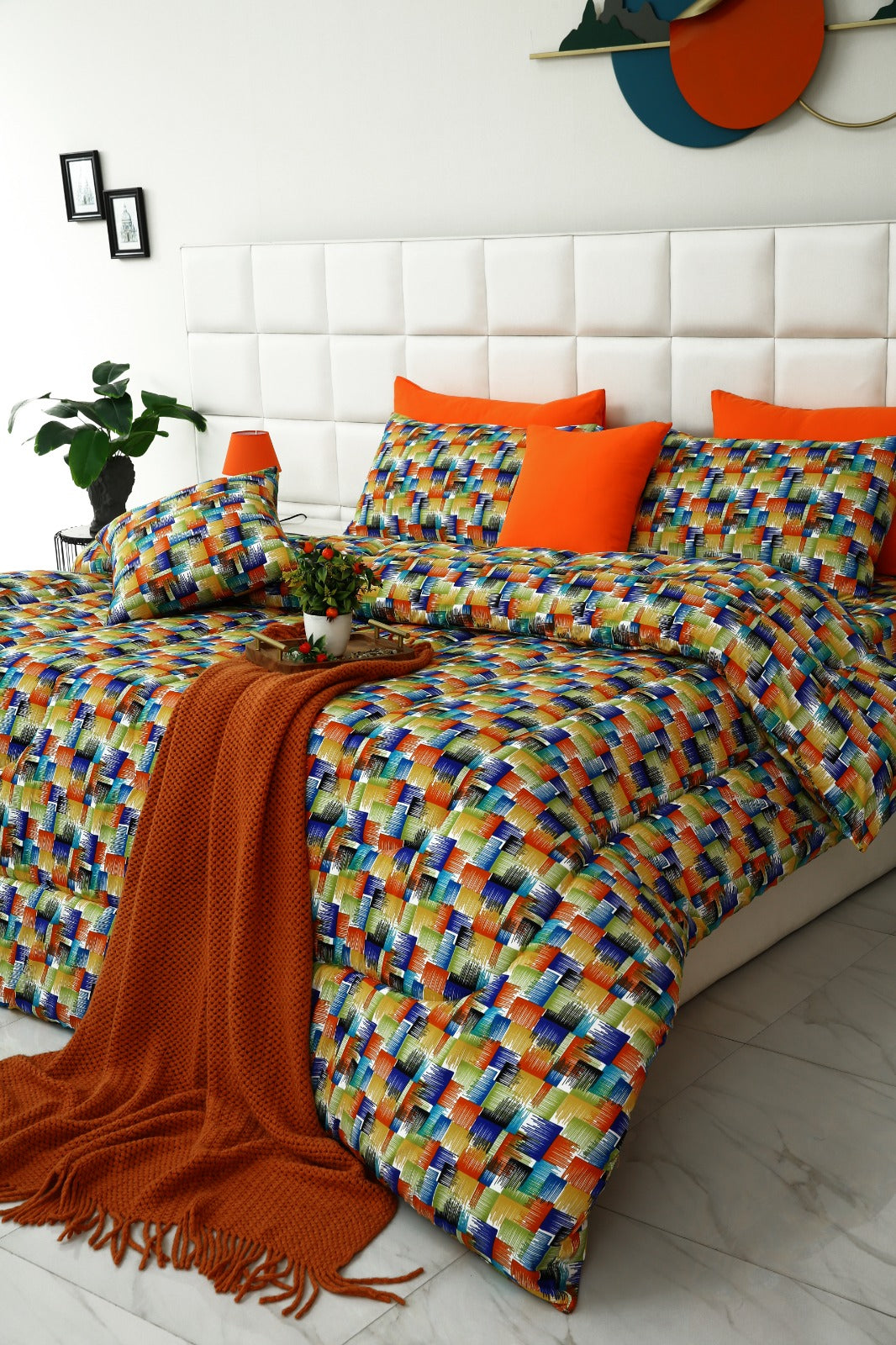8 PCs Winter Comforter Set-Coral Rush Comforters Apricot