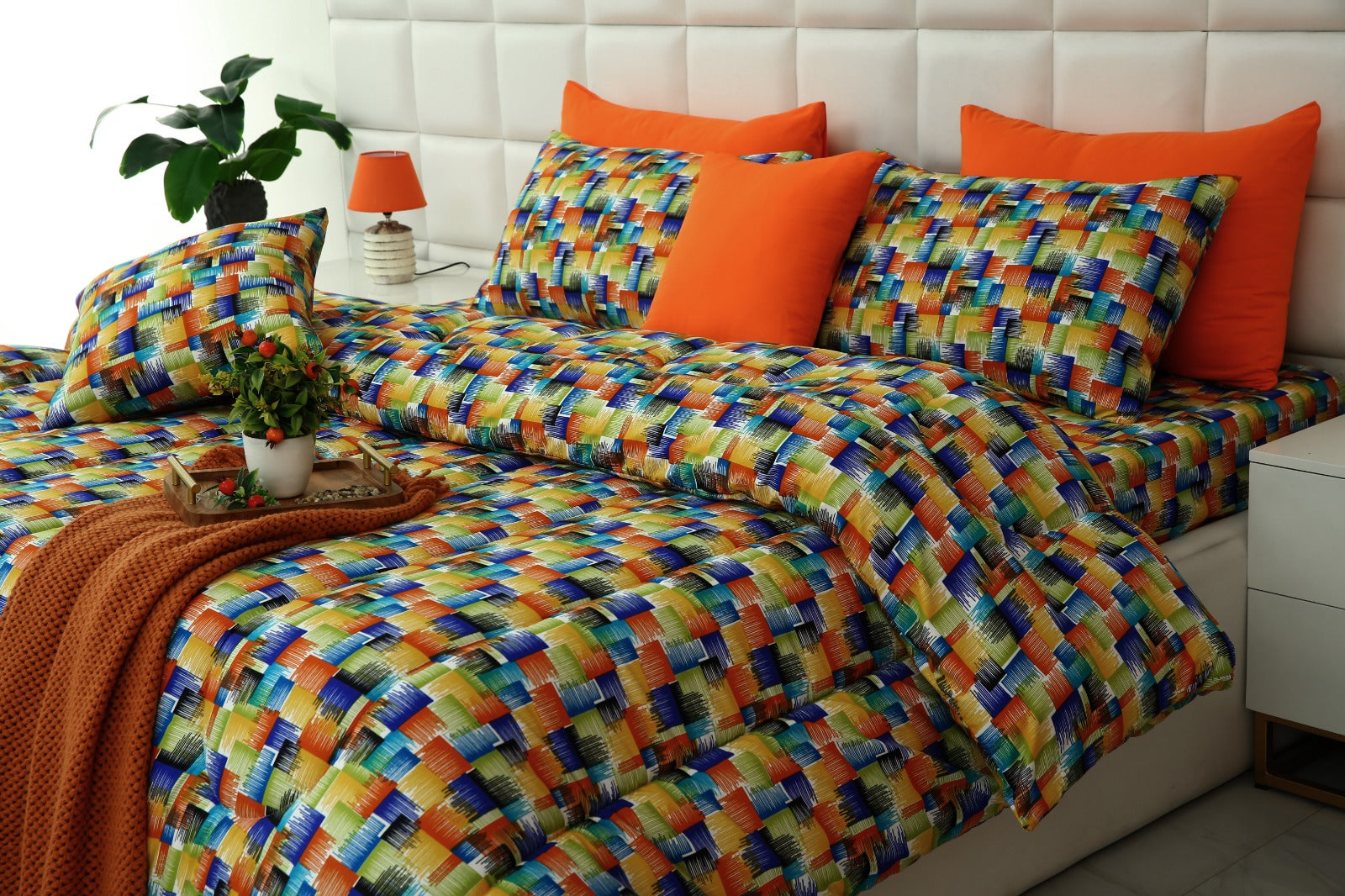 8 PCs Winter Comforter Set-Coral Rush Comforters Apricot