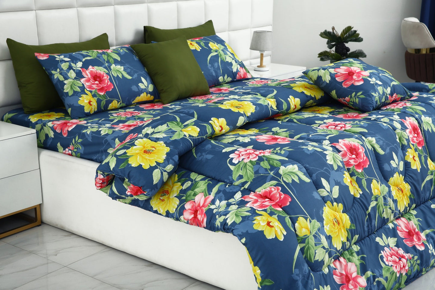 5 PCs Single Comforter Set-Orchid Comforters Apricot