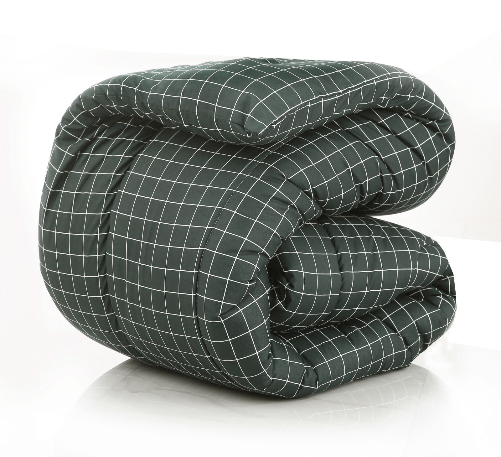 1 PC Single Comforter-Grey Check Comforters Apricot