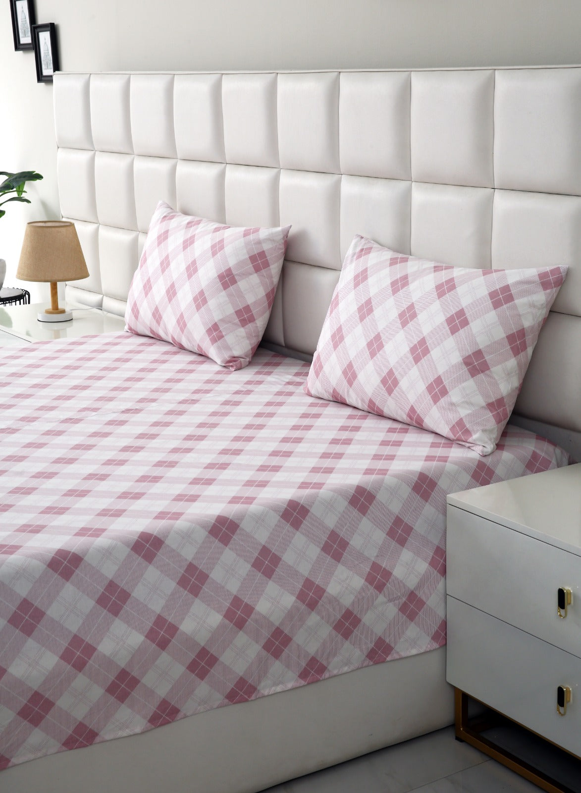 3 PCs Double Bed Sheet DB-214 Bed Sheets Apricot