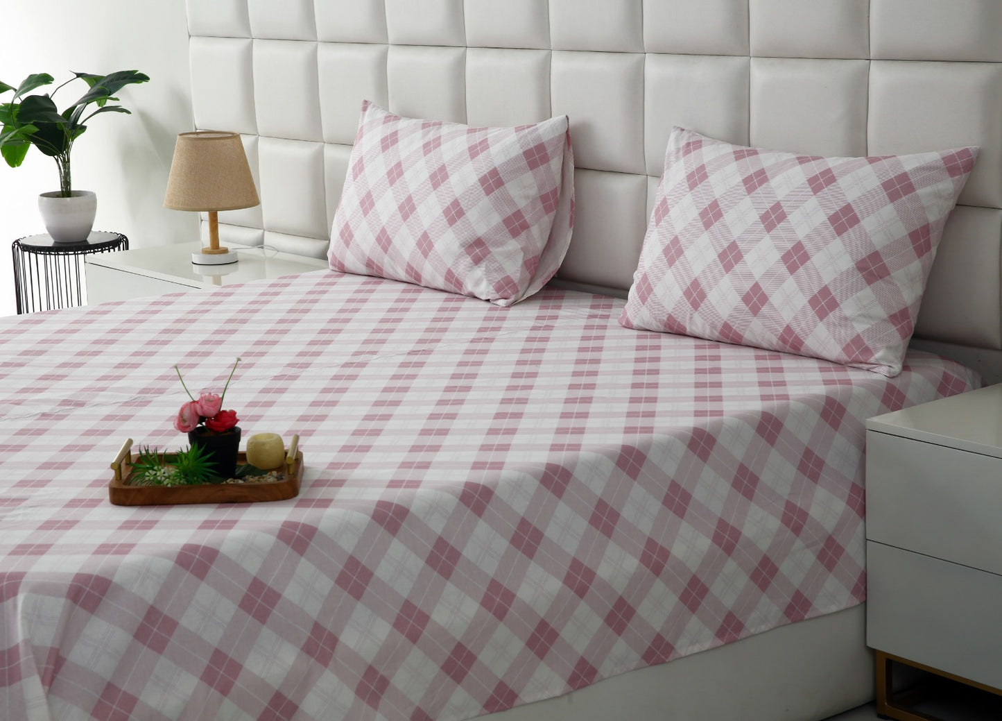 3 PCs Double Bed Sheet DB-214 Bed Sheets Apricot