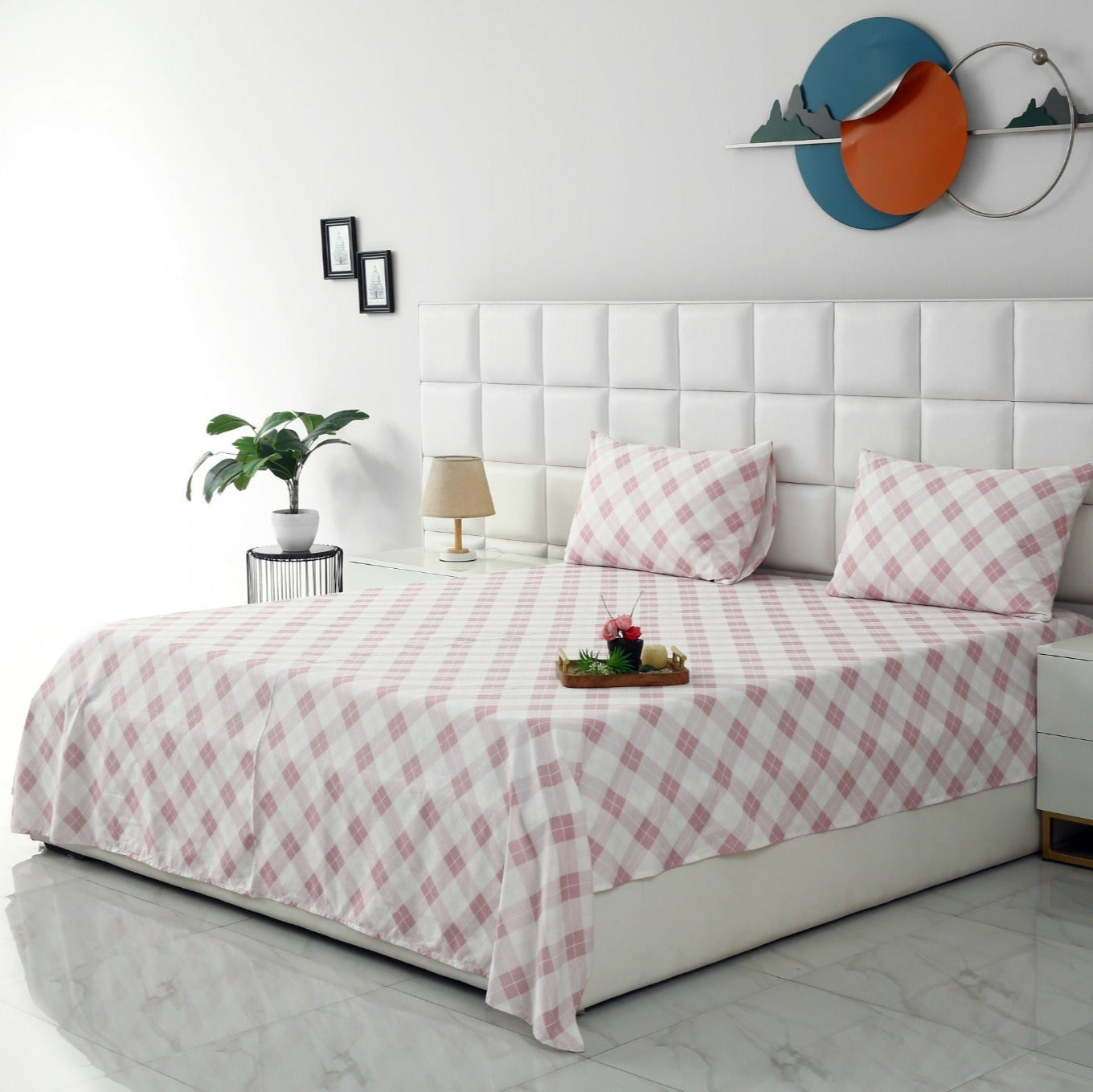 3 PCs Double Bed Sheet DB-214 Bed Sheets Apricot