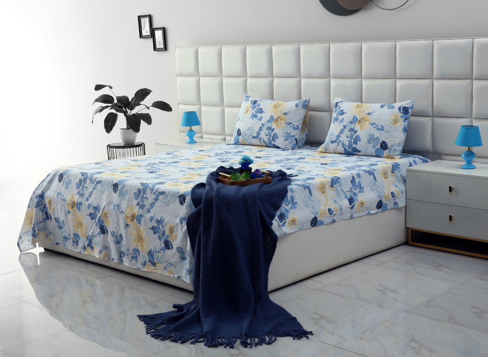 3 PCs Double Bed Sheet DB-211 Bed Sheets Apricot