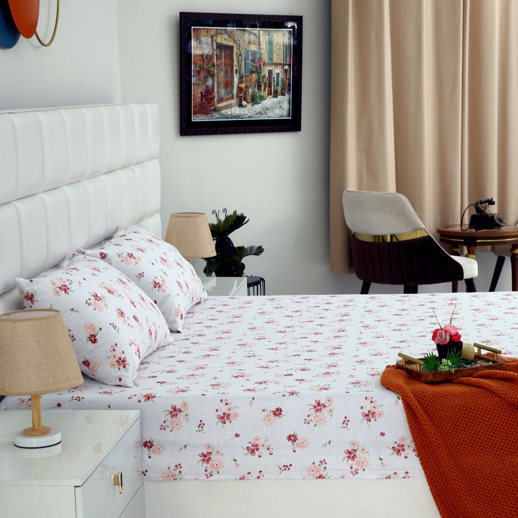 3 PCs Double Bed Sheet DB-215 Bed Sheets Apricot