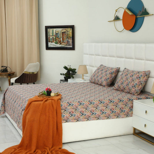 3 PCs Double Bed Sheet DB-220 Bed Sheets Apricot