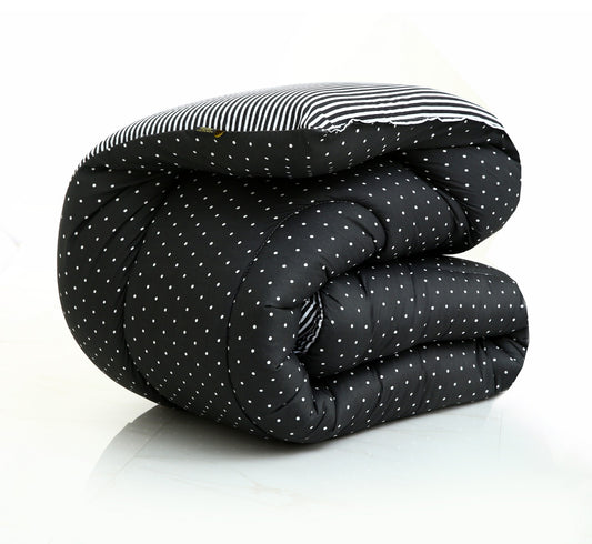 1 PC Double Winter Comforter-Black Polka Comforters Apricot