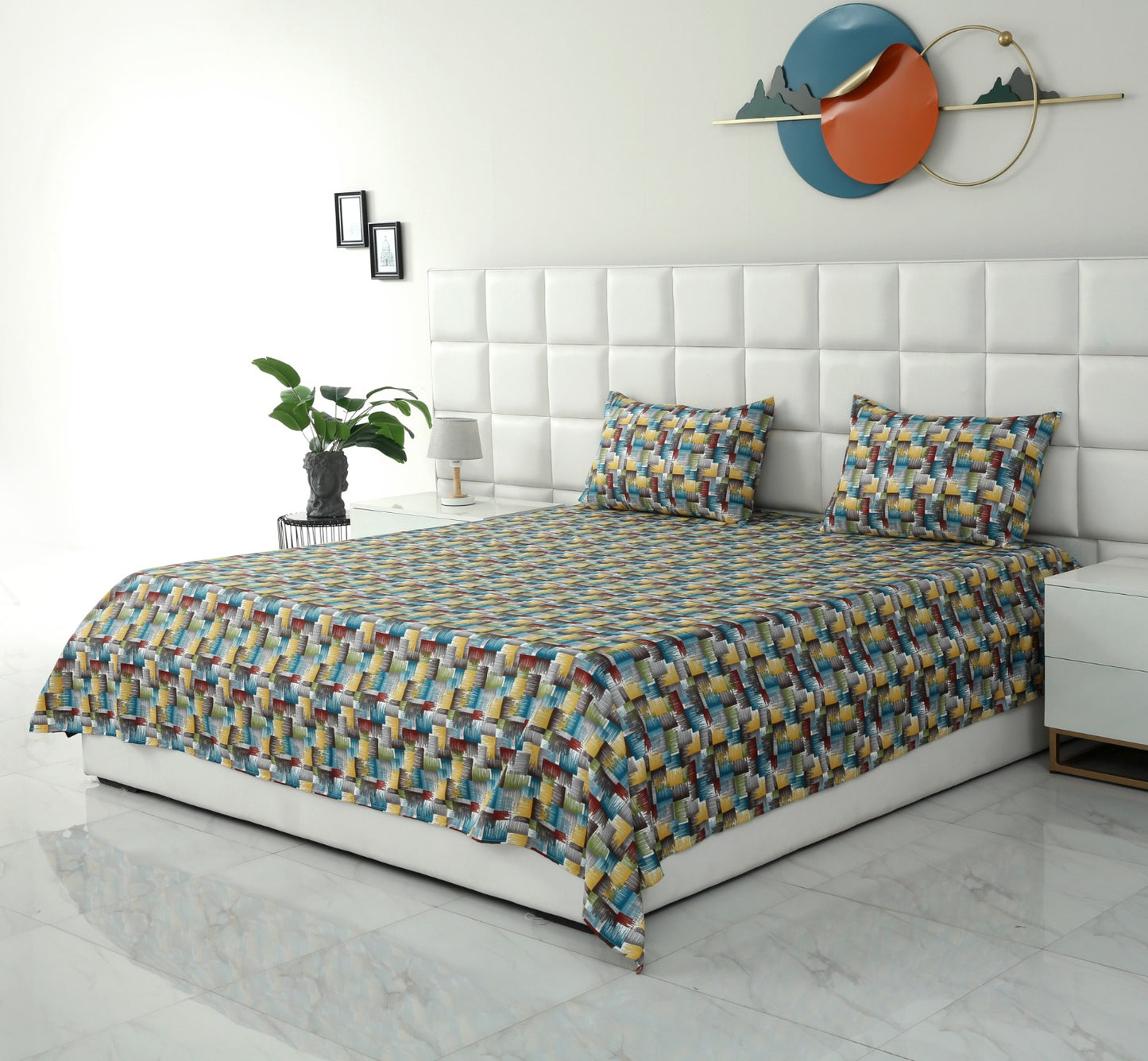 3 PCs Double Bed Sheet- GRADIENT