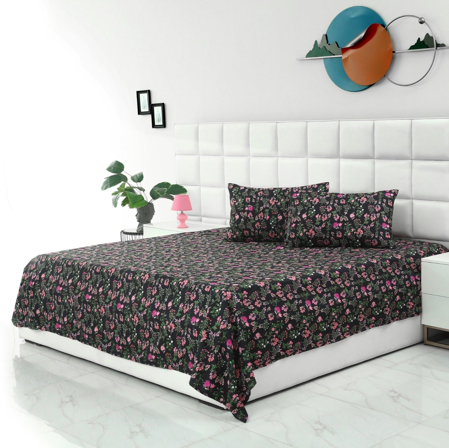 3 PCs Double Bed Sheet-15371Crocus Bed Sheets Apricot