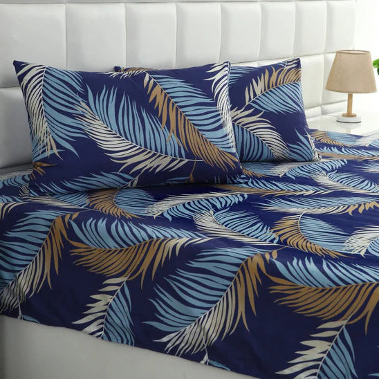 2Pcs Single Bed Sheet-Feathers single bed sheet Apricot