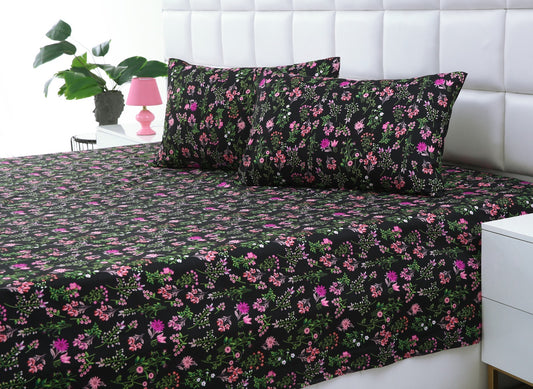 3 PCs Double Bed Sheet-Crocus Bed Sheets Apricot