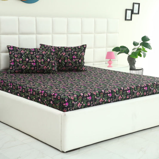 3 PCs Double Bed Sheet-Crocus Bed Sheets Apricot