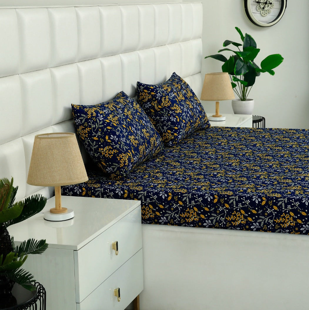 2Pcs Single Bed Sheet-Daffodil single bed sheet Apricot