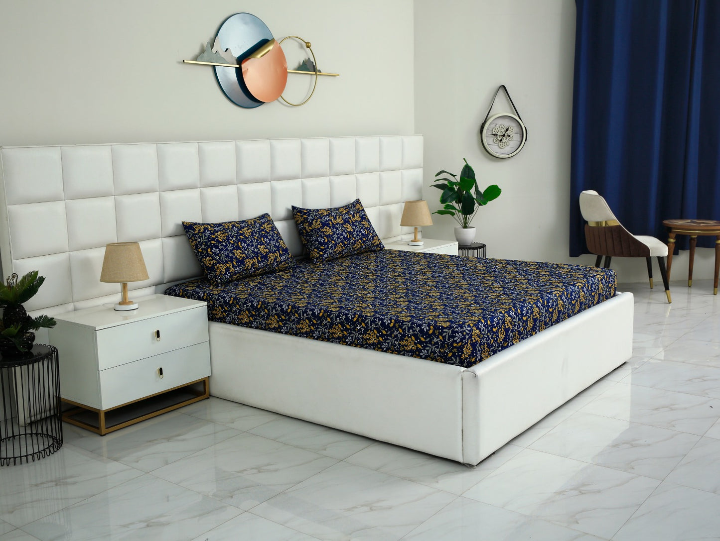 3 PCs Bed Sheet-Daffodil BED SHEET Apricot