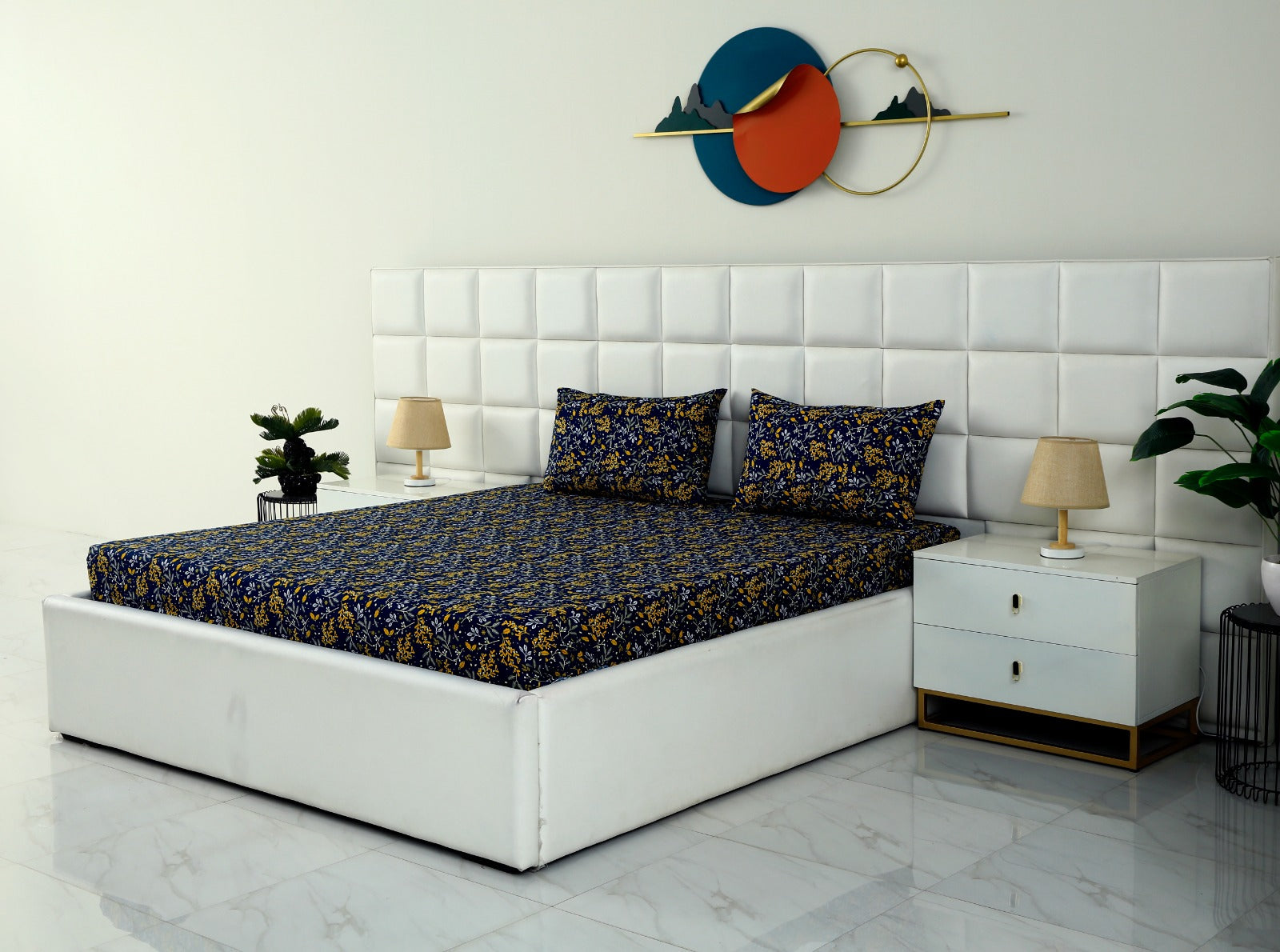 3 PCs Bed Sheet-Daffodil BED SHEET Apricot