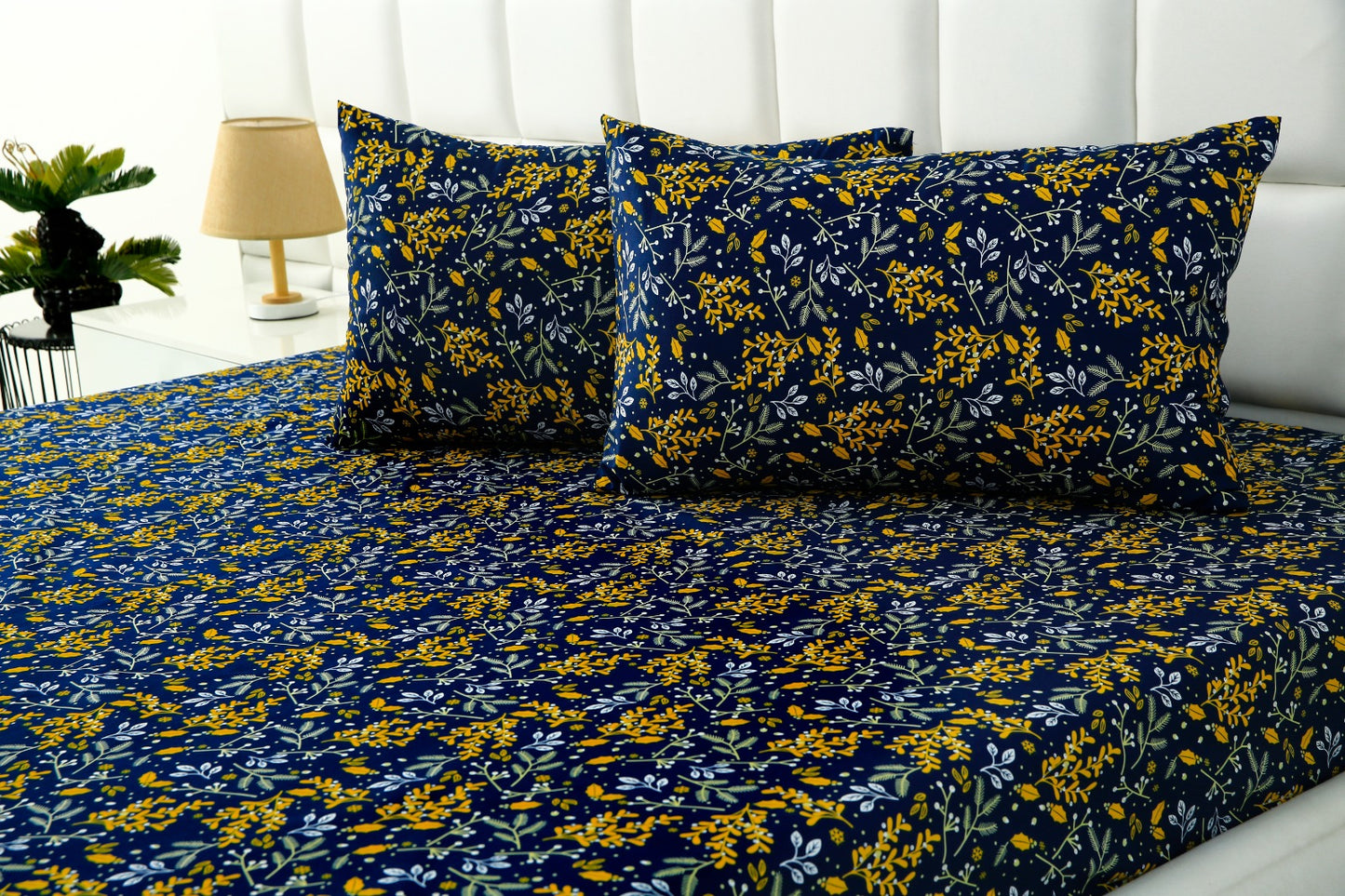 3 PCs Bed Sheet-Daffodil BED SHEET Apricot