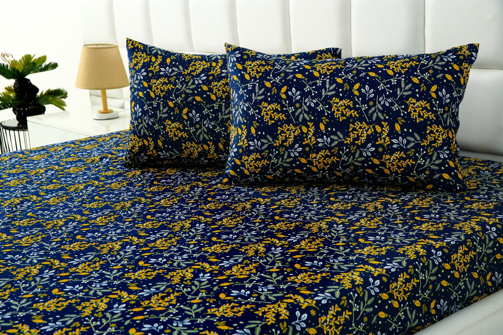 3 PCs Bed Sheet-Daffodil BED SHEET Apricot