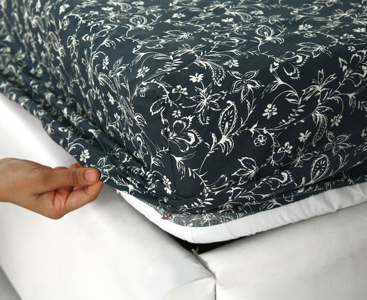 Fitted Bed Sheet-INDIGO INDUS