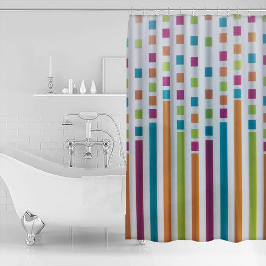 1 PC Waterproof Shower Curtain-Multi Colors Curtains Apricot