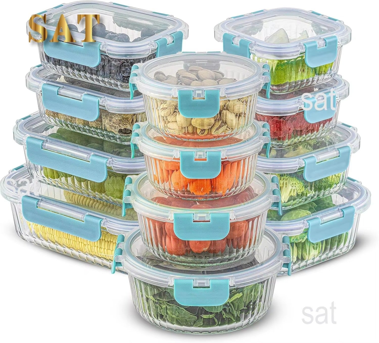 3 Pack Rectangular Food Storage15492 Containers With Lid-SA2408-292 Apricot