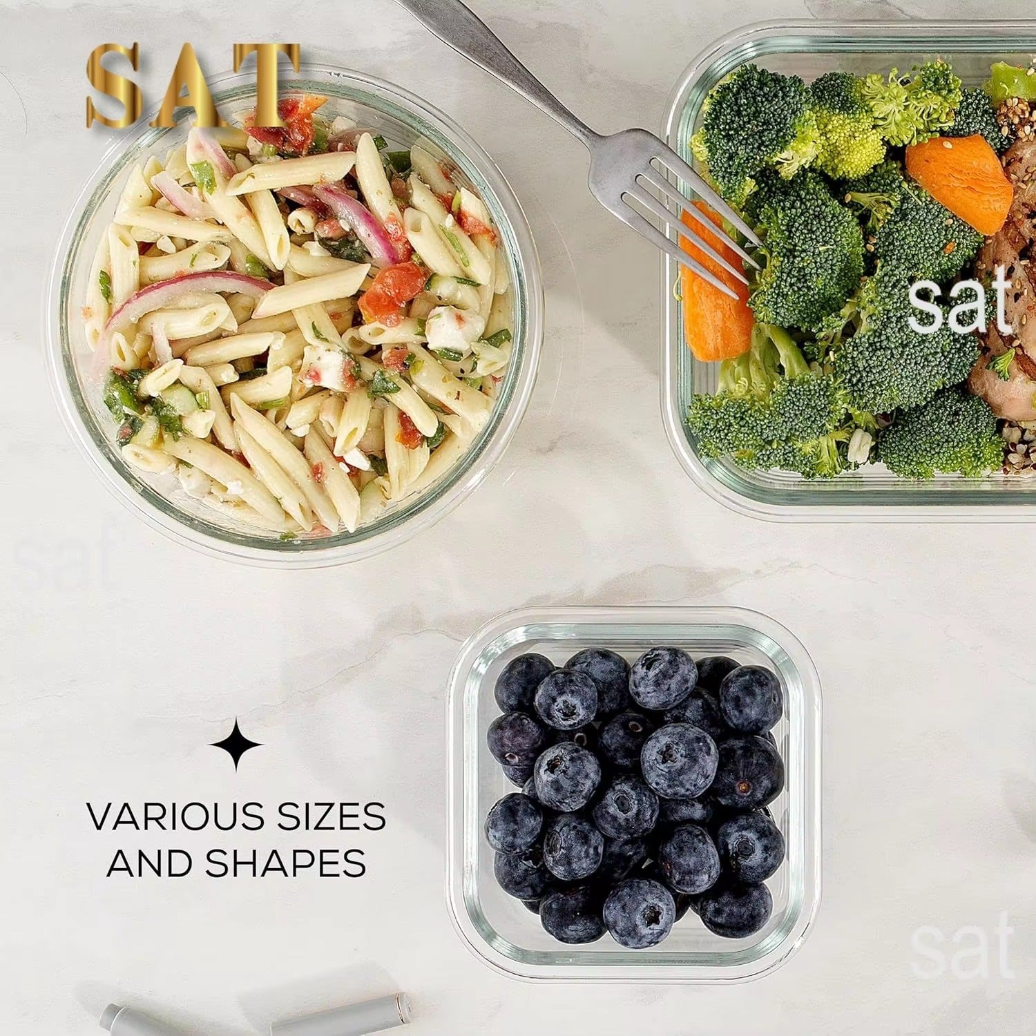 3 Pack Rectangular Food Storage15492 Containers With Lid-SA2408-292 ...