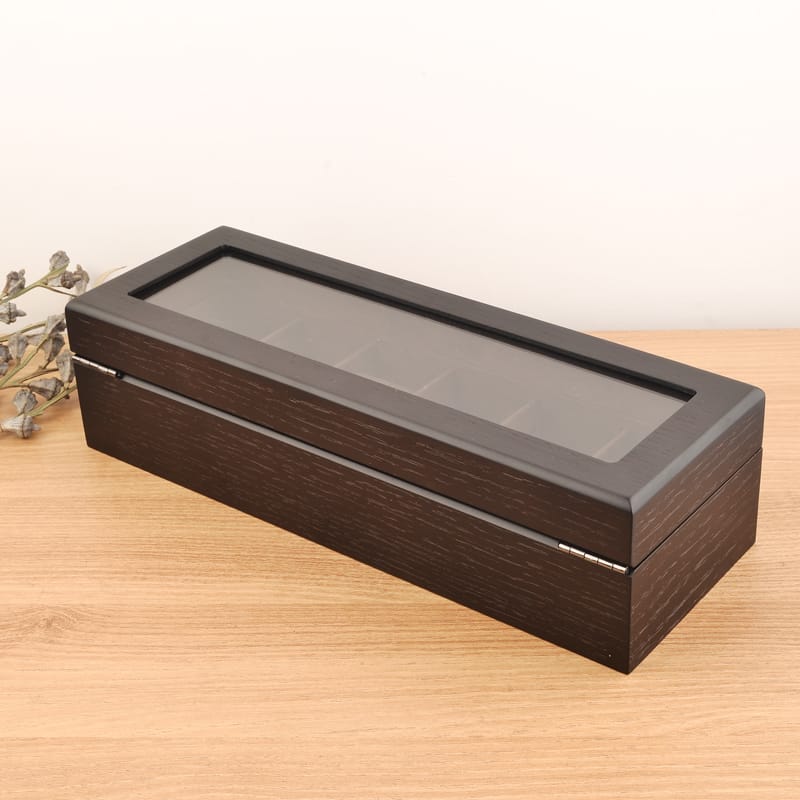 6 Slots Wooden Watch Organizer-SA2408-284 Cosmetic Organizer Apricot