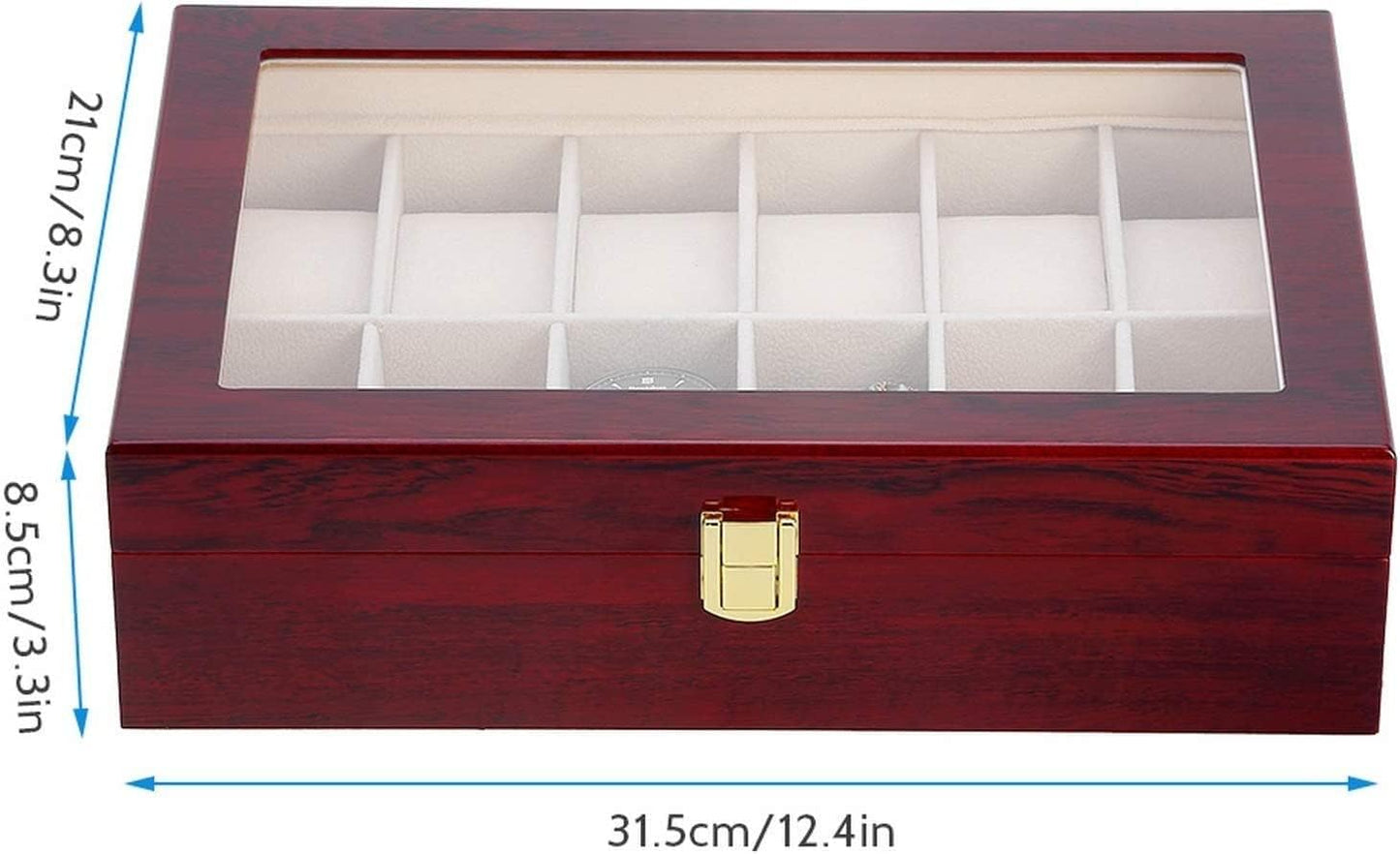 12 Slots Rose Wood Watch Organizer-SA2408-286 Cosmetic Organizer Apricot