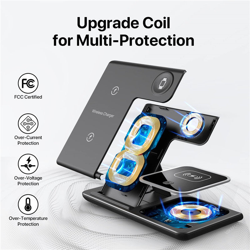 3 in 1 Wireless Fast Charging Stand-SA2408-282 Apricot