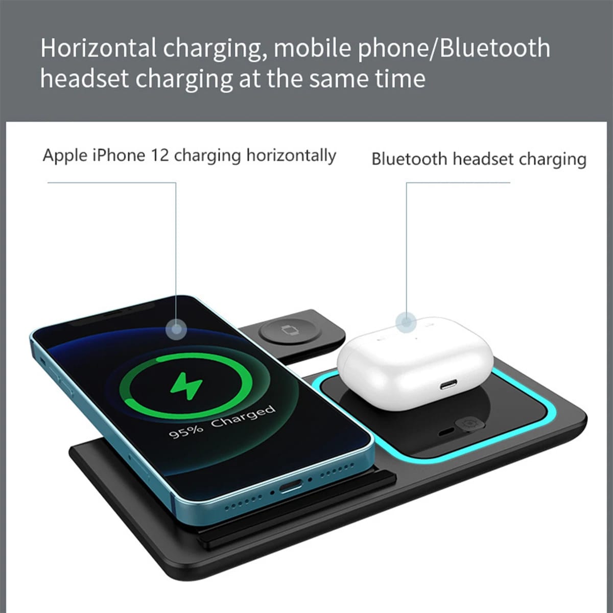 3 in 1 Wireless Fast Charging Stand-SA2408-282 Apricot