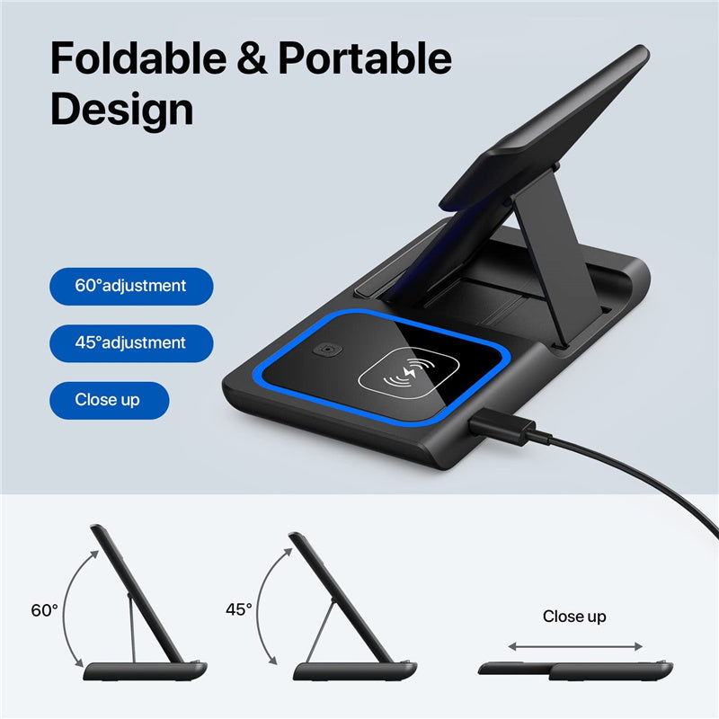 3 in 1 Wireless Fast Charging Stand-SA2408-282 Apricot