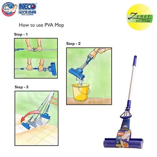 Double-Fold Sponge Mop Floor -SA2408-118 Bath Mats Apricot