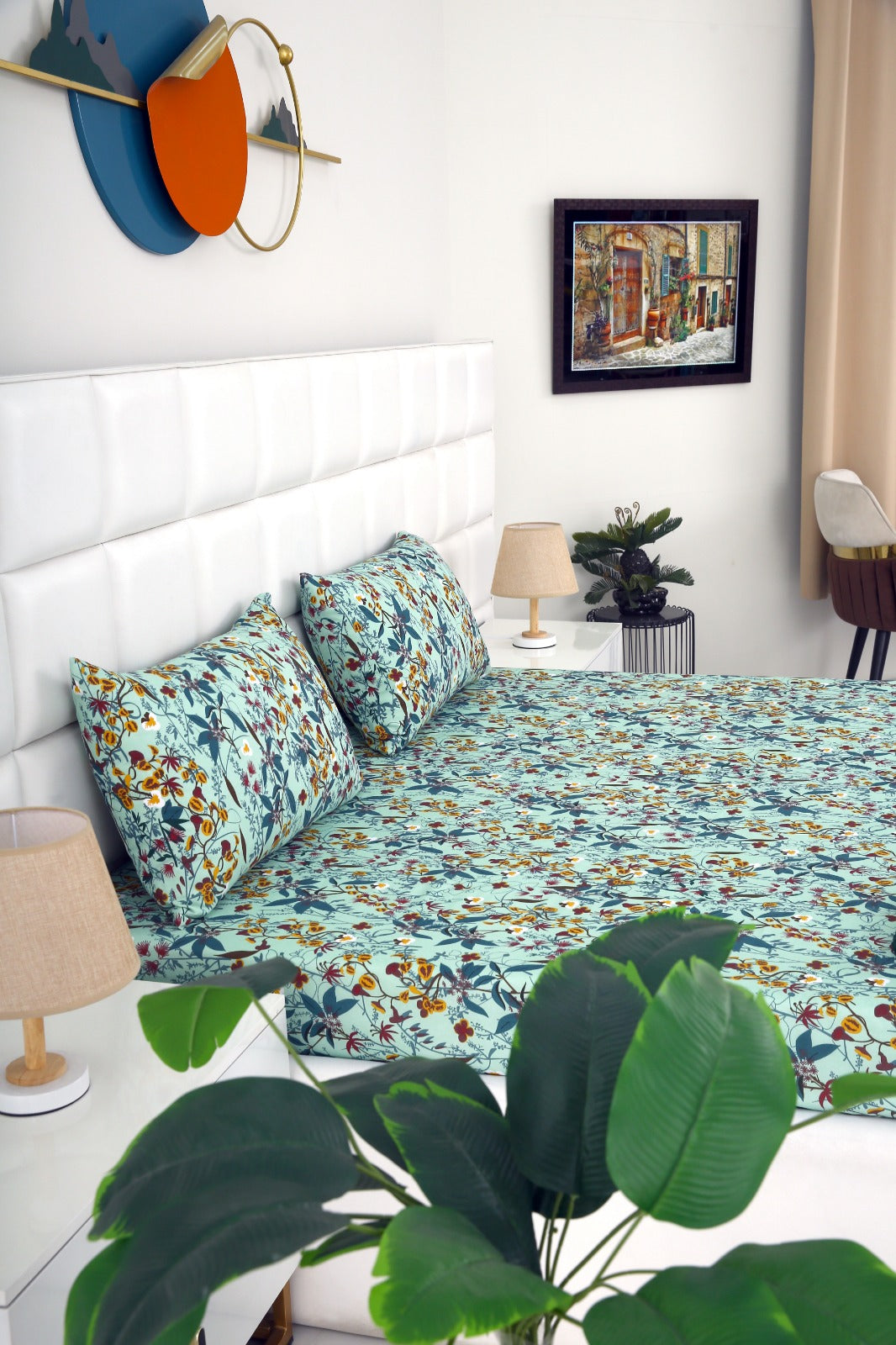 3 PCs Double Bed Sheet-Begonia Bed Sheets Apricot