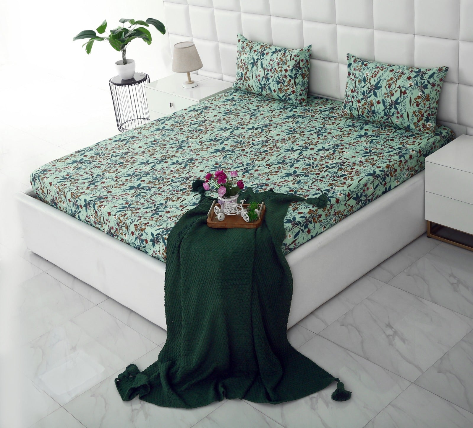 3 PCs Double Bed Sheet-Begonia Bed Sheets Apricot