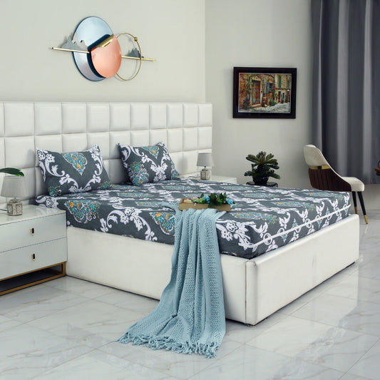 Fitted Bed Sheet-MEDALLION GOLD