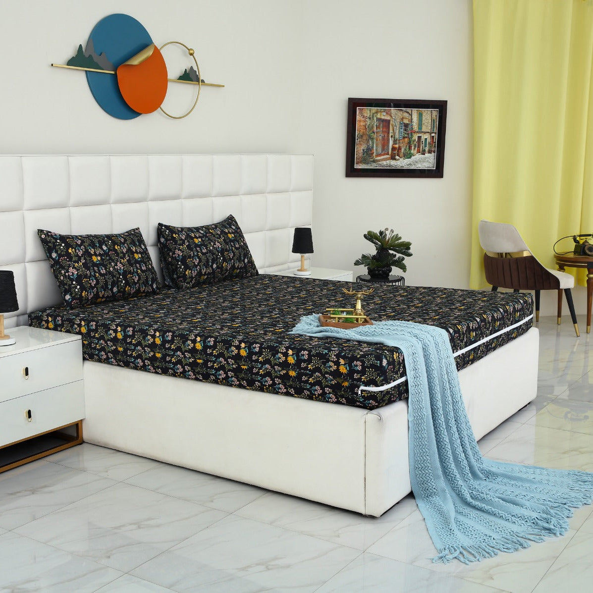 Fitted Bed Sheet-BLACK MEADOWS Fitted Sheets Apricot