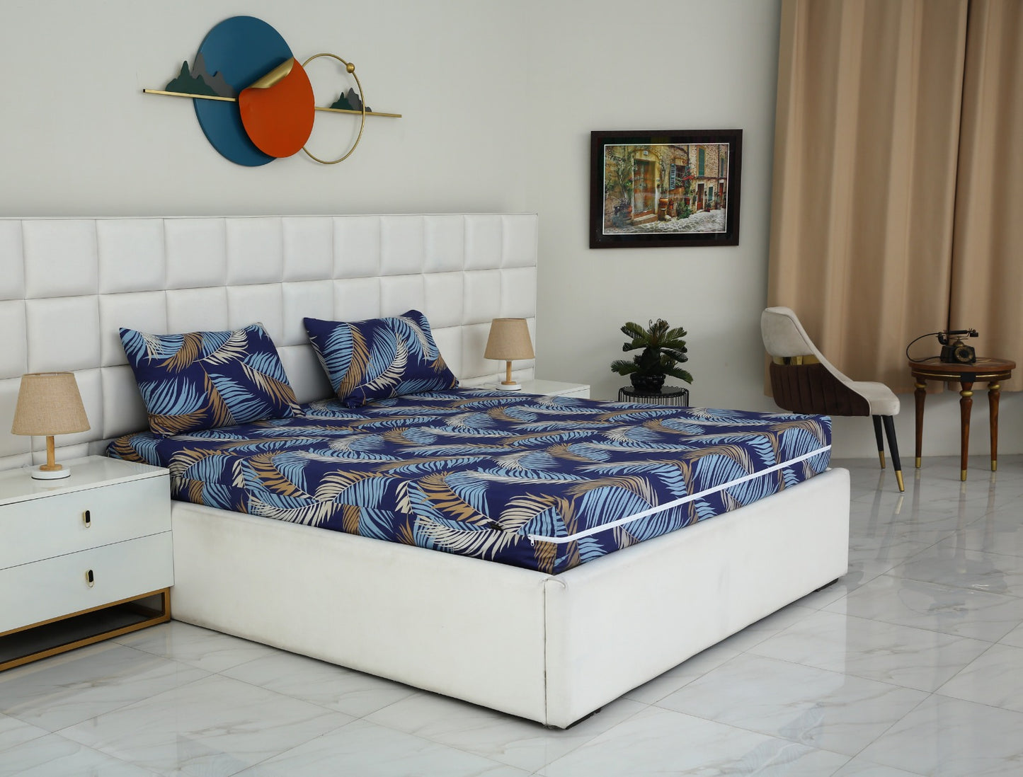 Fitted Bed Sheet-FEATHER Fitted Sheets Apricot