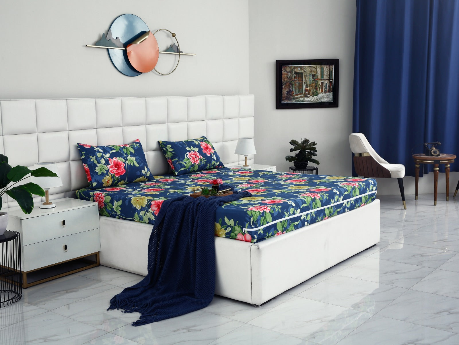 Zipper Mattress Cover Printed-Orchid Protectors Apricot