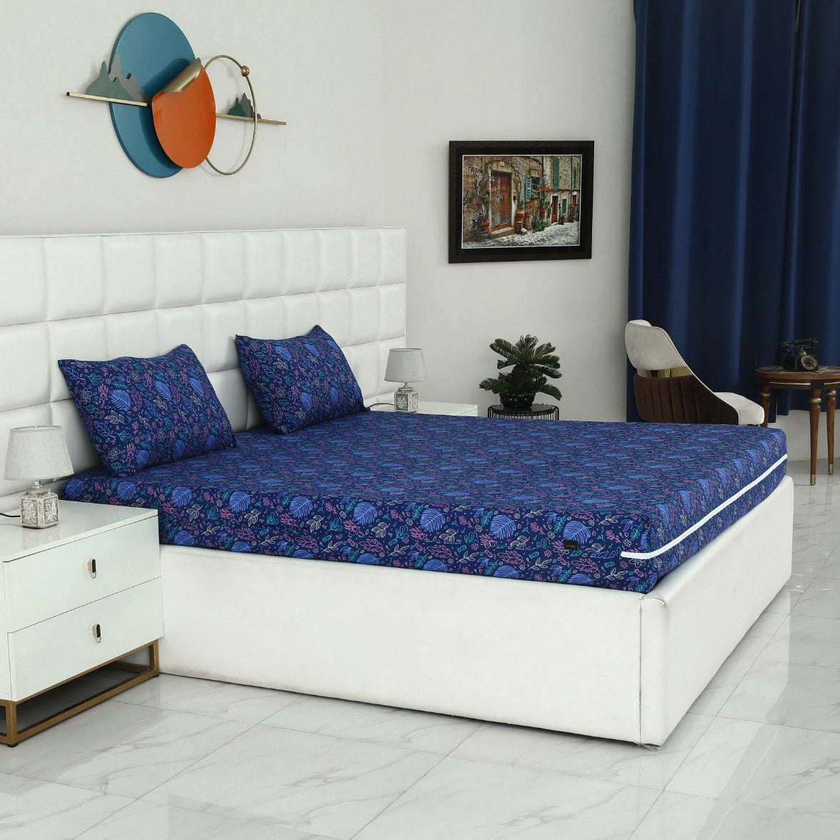 Fitted Bed Sheet-BLUE LILLY Fitted Sheets Apricot