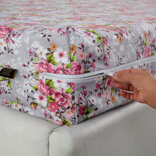 Zipper Mattress Cover Printed-Morning Glory Protectors Apricot